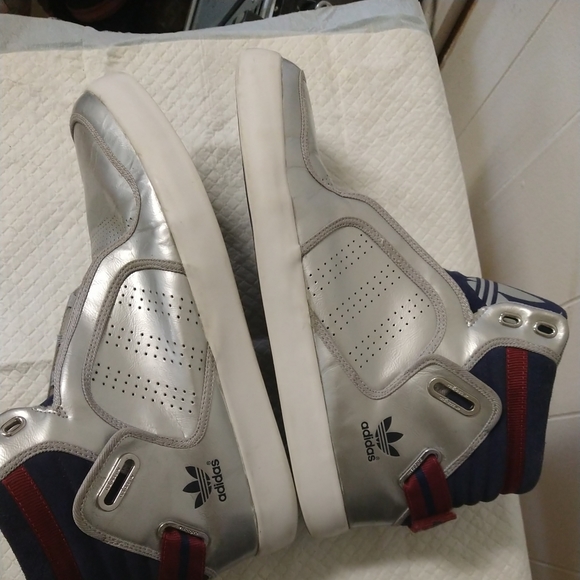Adidas Men’s Silver, Burgundy, Navy Blue Hi-tops EW 791002 US SZ 12 - Picture 3 of 7
